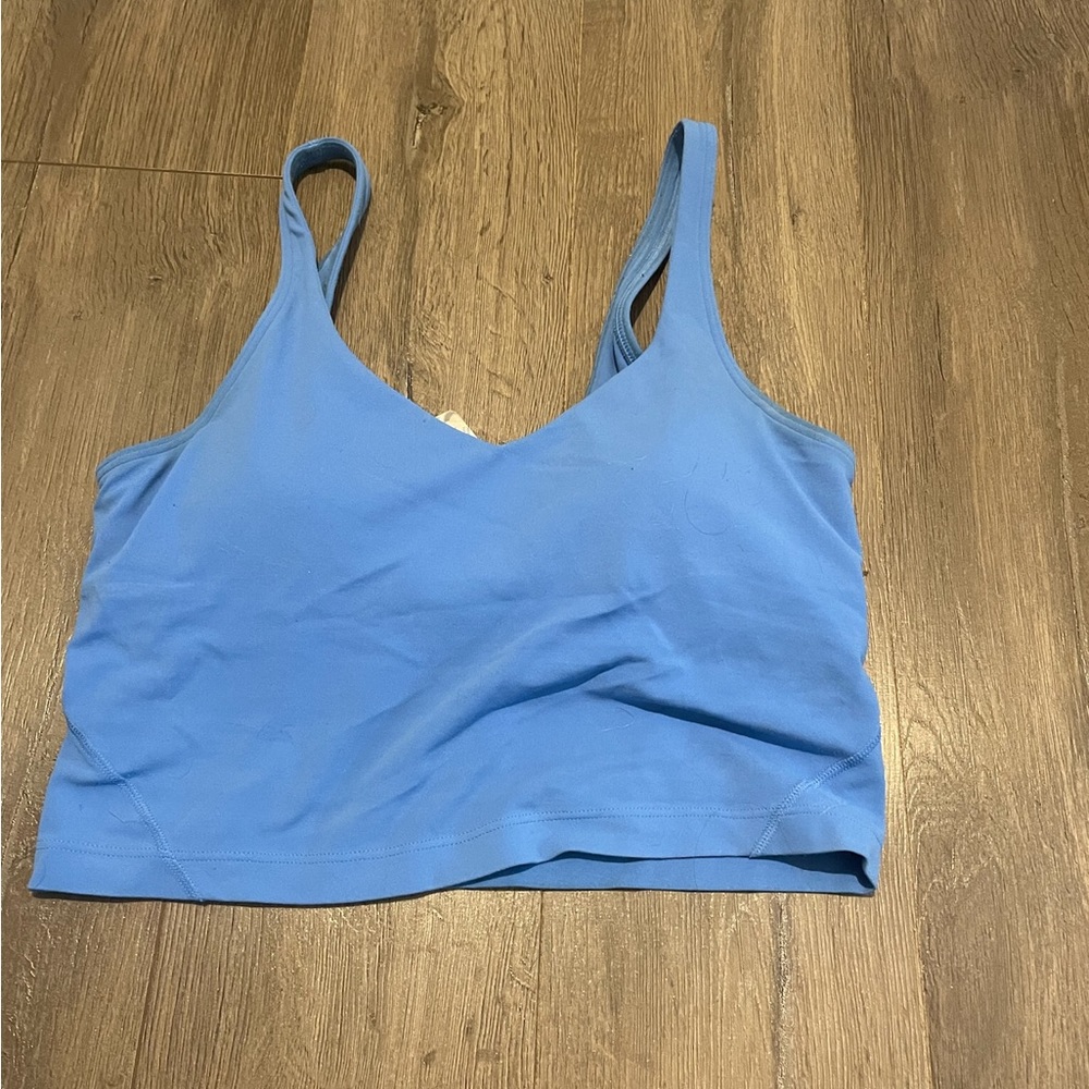 Lululemon Nulu pink tank top, worn well, size 8